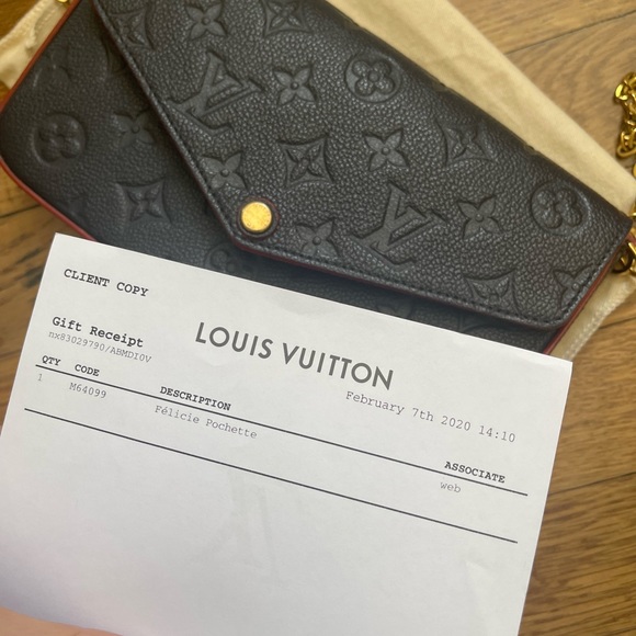 Navy Blue & Red Louis Vuitton Felicie Pochette - Picture 7 of 10